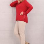 Sweter melanżowy czerwony