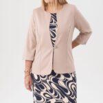 Żakiet damski elegancki beżowy krótki