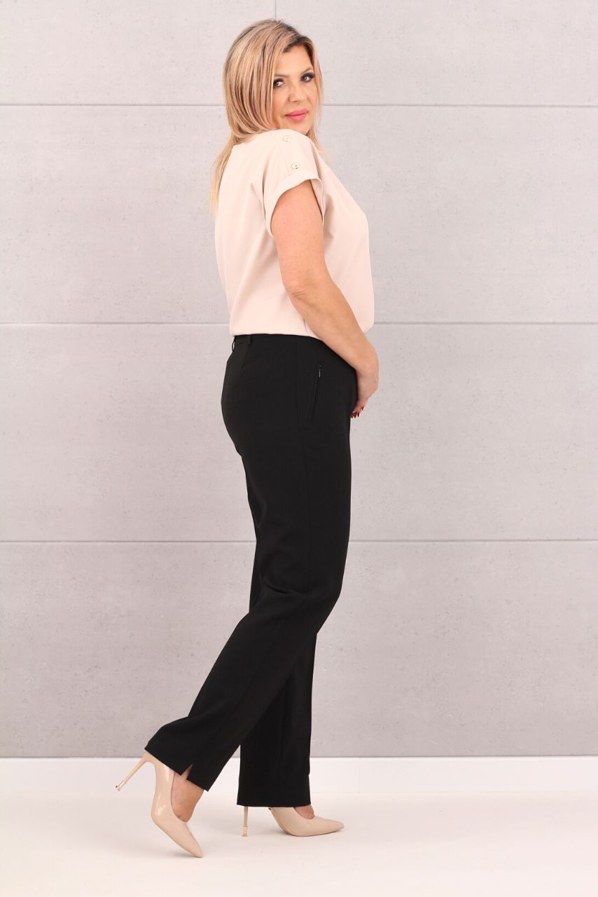 Spodnie na kant damskie czarne