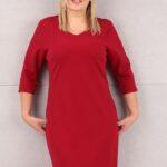 Sukienka z rozcięciami na ramionach bordowa