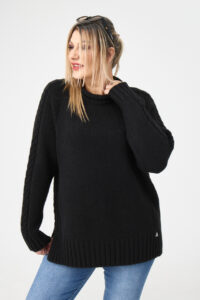 Wełniany sweter damski plus size czarny 44-46