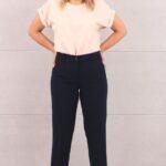 Spodnie na kant damskie granatowe