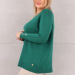 Sweter z warkoczowym splotem zielony