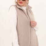 Kamizelka damska XXL polarowa beżowa