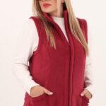 Kamizelka damska XXL polarowa czerwona