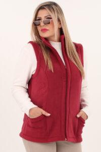 Kamizelka damska XXL polarowa czerwona