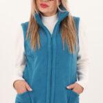 Kamizelka damska XXL polarowa niebieska