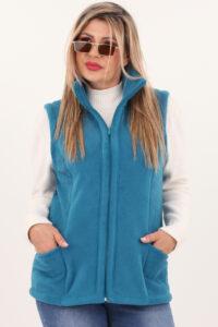 Kamizelka damska XXL polarowa niebieska