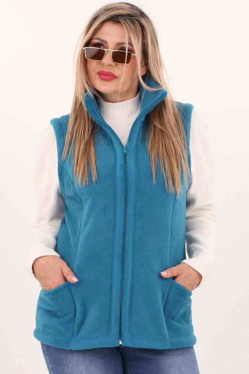 Kamizelka damska XXL polarowa niebieska
