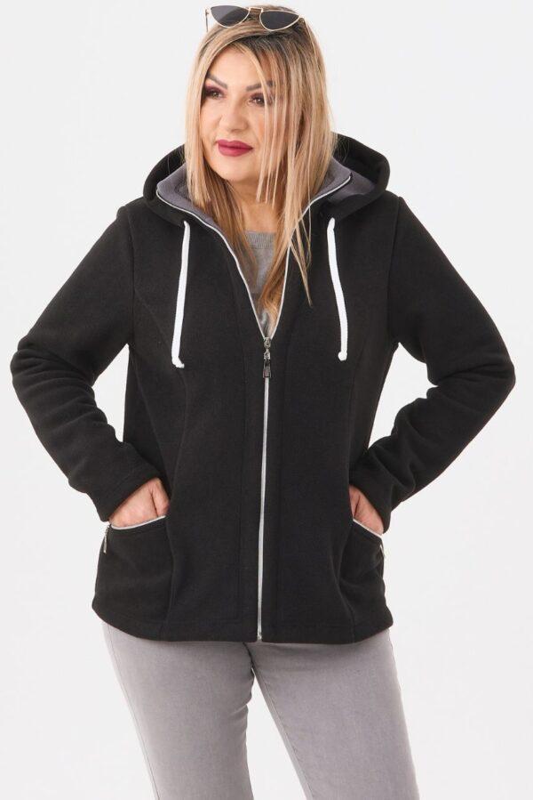 Bluza polarowa z kapturem czarna