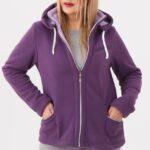 Bluza polarowa z kapturem fioletowa