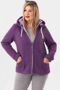Bluza polarowa z kapturem fioletowa