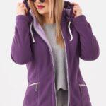 Bluza polarowa z kapturem fioletowa