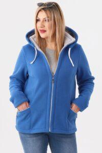 Bluza polarowa z kapturem niebieska