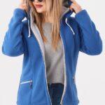 Bluza polarowa z kapturem niebieska