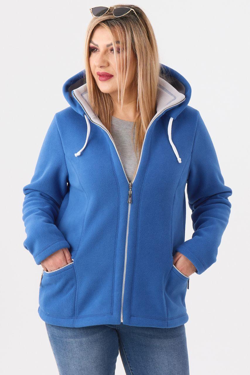 Bluza polarowa z kapturem niebieska