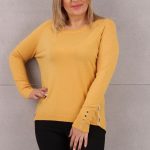Sweter damski błyszczący żółty