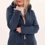 Polar damski z kapturem jasny granat