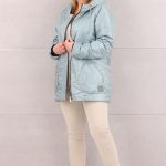 Kurtka wiosenna damska z kapturem błękitna