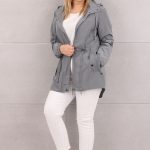 Lekka kurtka parka damska szara