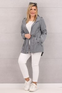 Lekka kurtka parka damska szara