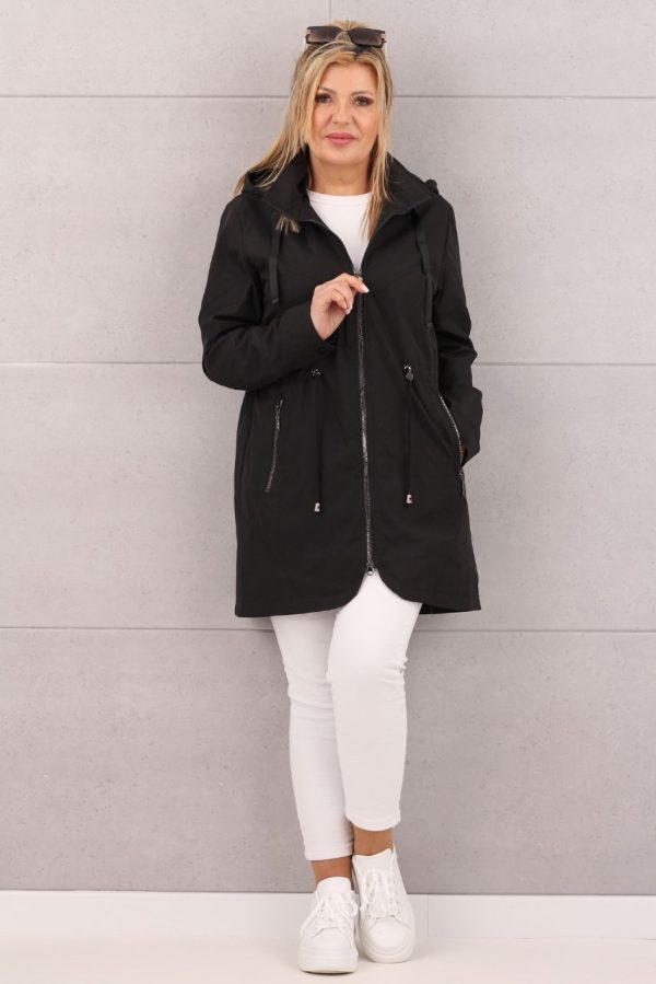 Lekka wiosenna kurtka parka czarna