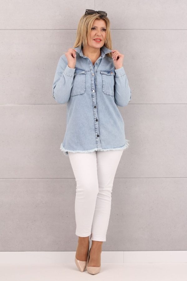 Jasna koszula jeansowa damska