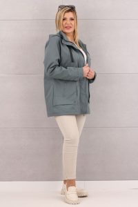 Kurtka wiatrówka damska z odpinanym kapturem zielona