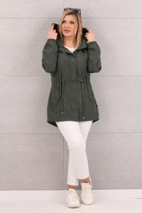 Lekka kurtka parka damska khaki