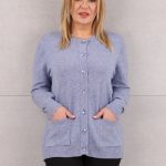 Sweter damski rozpinany lawendowy