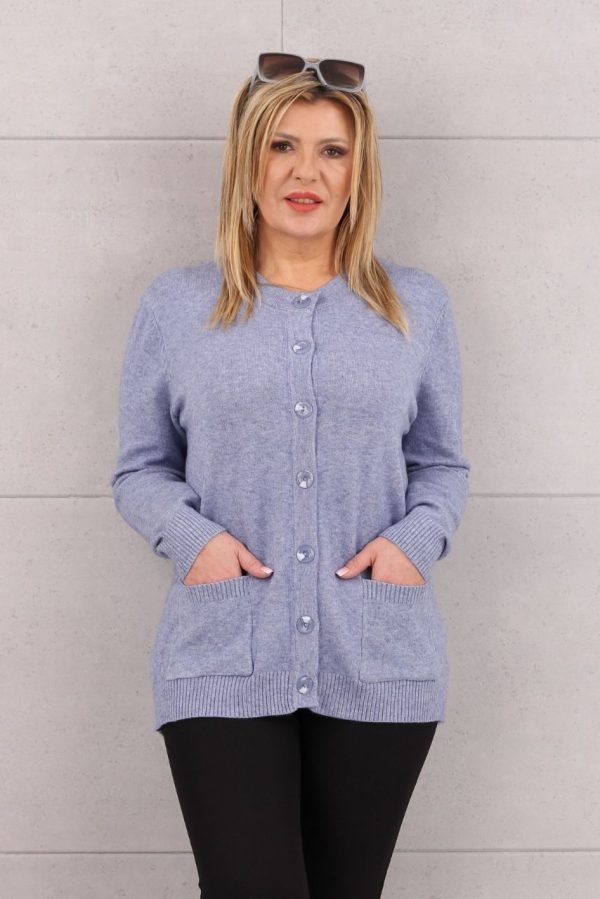 Sweter damski rozpinany lawendowy