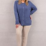 Sweter damski rozpinany ciemnoniebieski