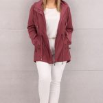 Lekka kurtka parka damska bordowa