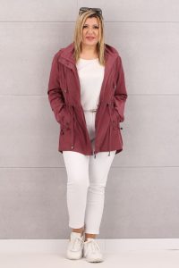 Lekka kurtka parka damska bordowa