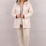Kurtka wiosenna damska z kapturem beżowa