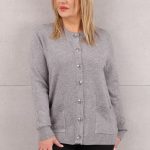 Sweter damski rozpinany szary