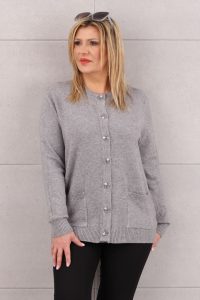 Sweter damski rozpinany szary