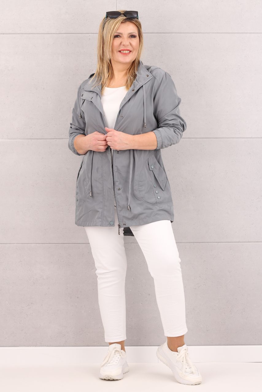 Kurtka parka wiosenno-letnia szara