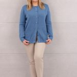 Sweter damski rozpinany niebieski