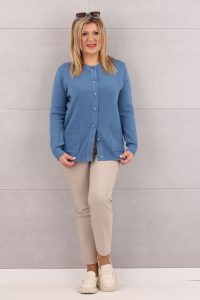 Sweter damski rozpinany niebieski