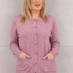 Sweter damski rozpinany różowy