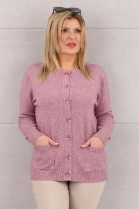 Sweter damski rozpinany różowy