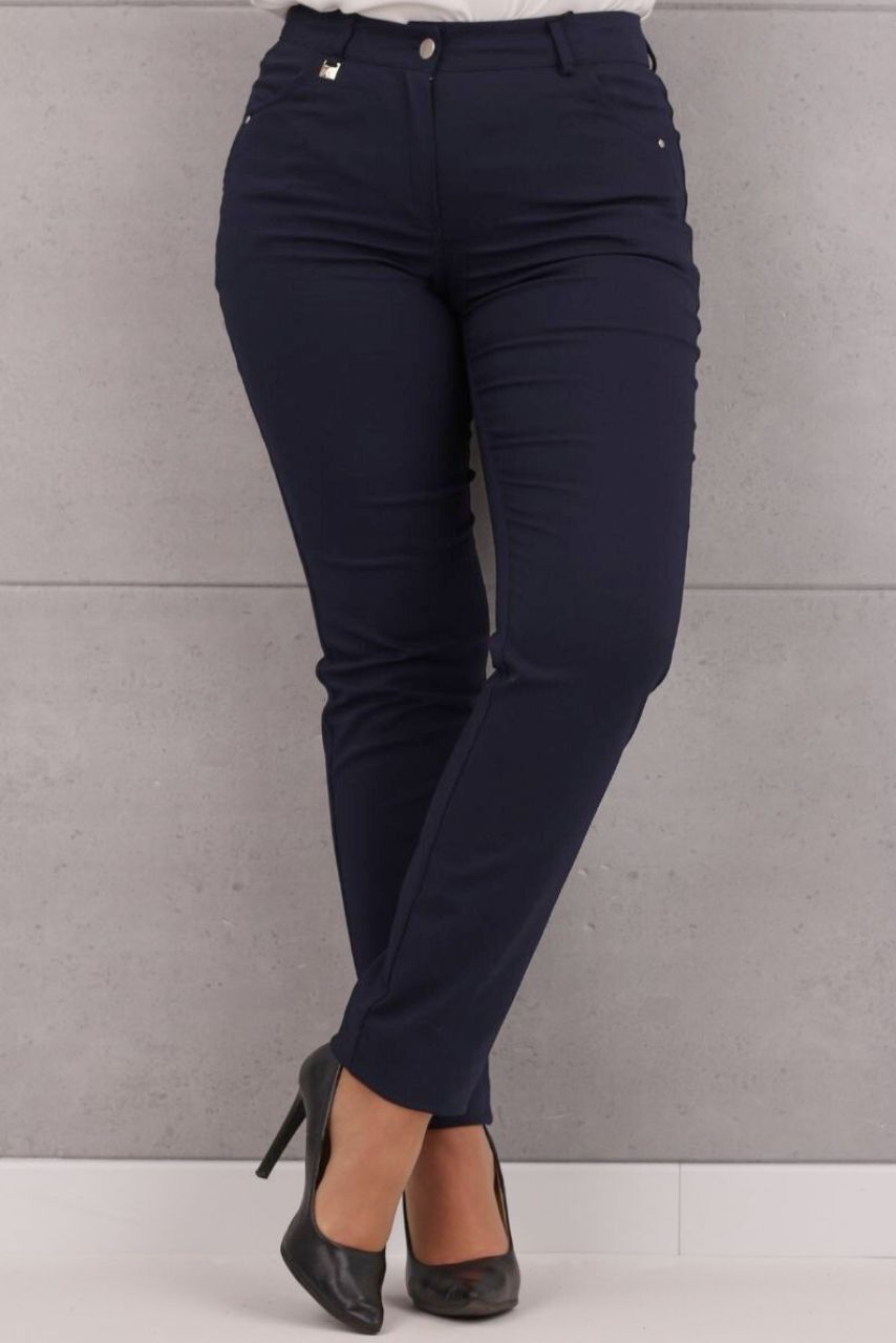 Wizytowe granatowe spodnie damskie