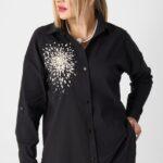 Klasyczna koszula plus size czarna – moda dla puszystych kobiet