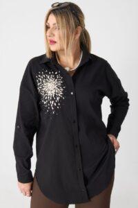 Klasyczna koszula plus size czarna – moda dla puszystych kobiet
