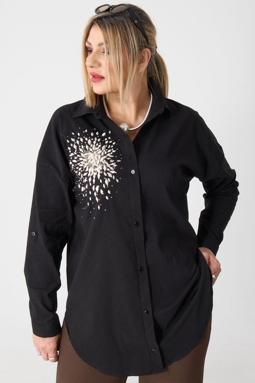 Klasyczna koszula plus size czarna – moda dla puszystych kobiet