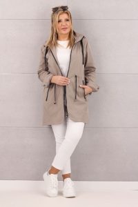 Lekka wiosenna kurtka parka beżowa