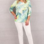 Bluzka damska rękaw 3/4 cieniowana ombre