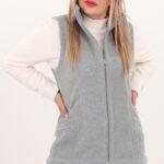 Kamizelka damska XXL polarowa szara