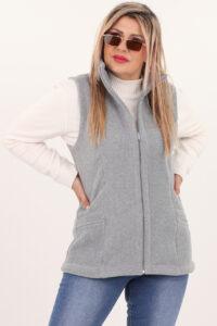 Kamizelka damska XXL polarowa szara